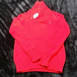 Red knitted sweater, ralph lauren